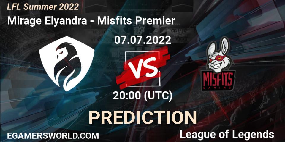 Mirage Elyandra vs Misfits Premier: Betting TIp, Match Prediction. 07.07.22. LoL, LFL Summer 2022