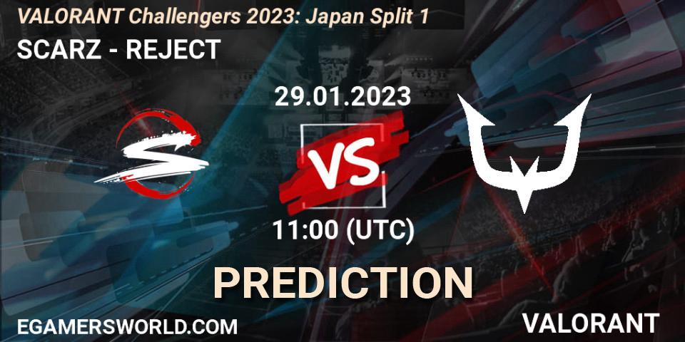 SCARZ vs REJECT: Betting TIp, Match Prediction. 29.01.23. VALORANT, VALORANT Challengers 2023: Japan Split 1
