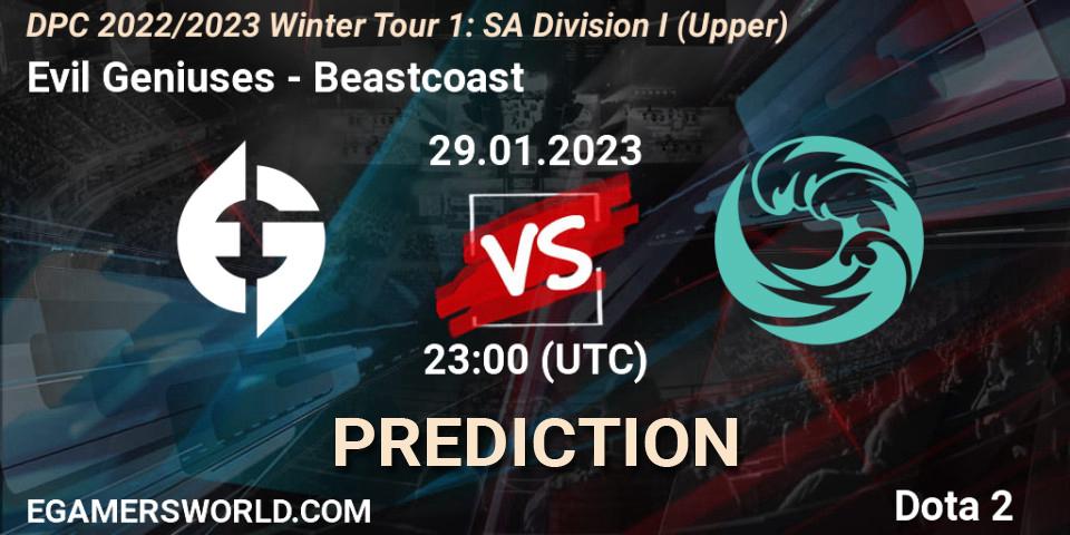 Evil Geniuses vs Beastcoast: Betting TIp, Match Prediction. 29.01.23. Dota 2, DPC 2022/2023 Winter Tour 1: SA Division I (Upper) 