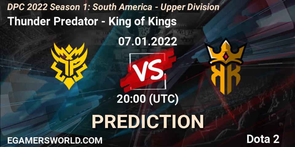 Thunder Predator vs King of Kings: Betting TIp, Match Prediction. 07.01.22. Dota 2, DPC 2022 Season 1: South America - Upper Division