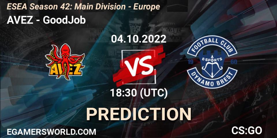 AVEZ vs GoodJob: Betting TIp, Match Prediction. 03.10.22. CS2 (CS:GO), ESEA Season 42: Main Division - Europe