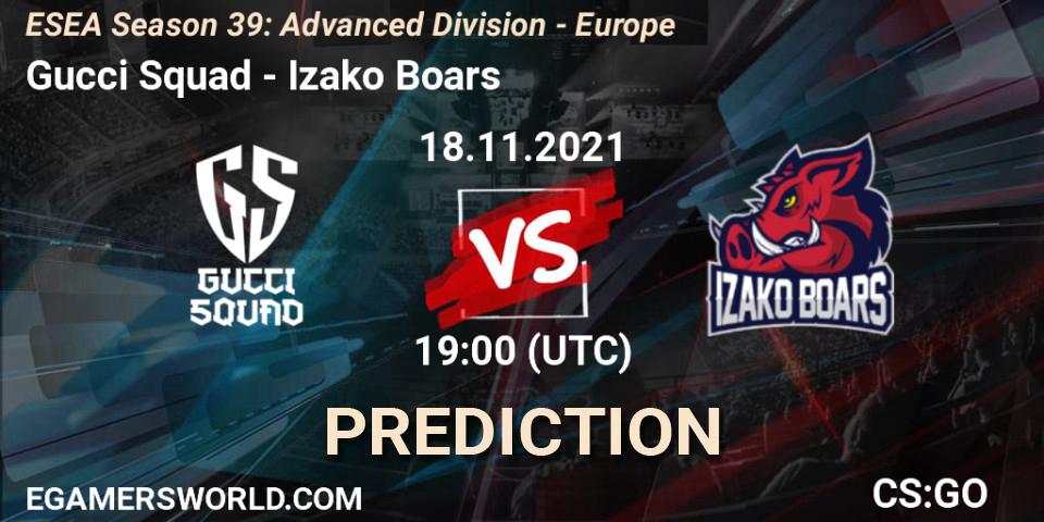 Gucci Squad vs Izako Boars: Betting TIp, Match Prediction. 18.11.21. CS2 (CS:GO), ESEA Season 39: Advanced Division - Europe