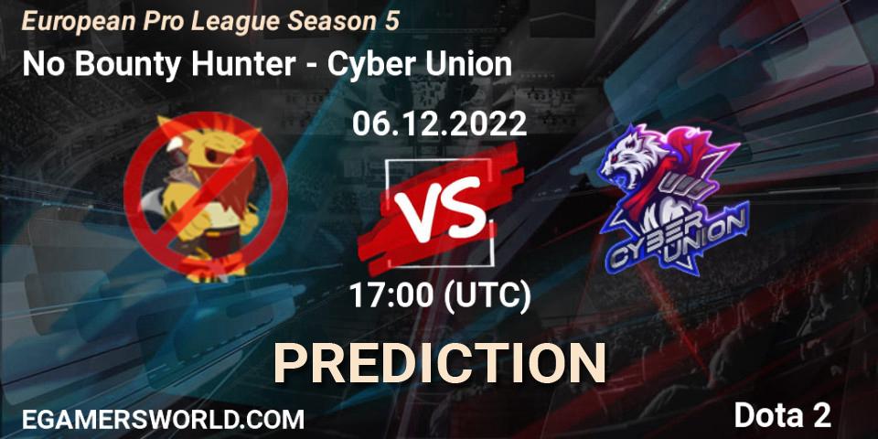 No Bounty Hunter vs Cyber Union: Betting TIp, Match Prediction. 06.12.22. Dota 2, European Pro League Season 5