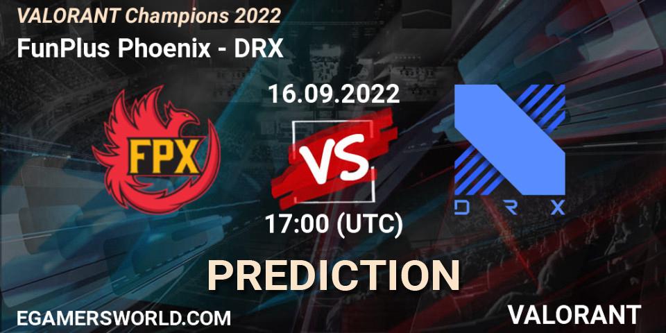FunPlus Phoenix vs DRX: Betting TIp, Match Prediction. 16.09.22. VALORANT, VALORANT Champions 2022