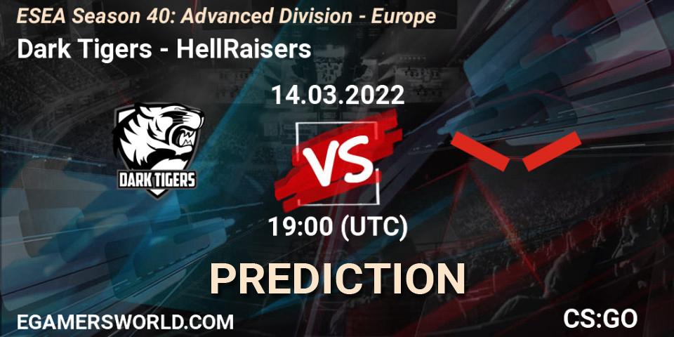 Dark Tigers vs HellRaisers: Betting TIp, Match Prediction. 14.03.22. CS2 (CS:GO), ESEA Season 40: Advanced Division - Europe