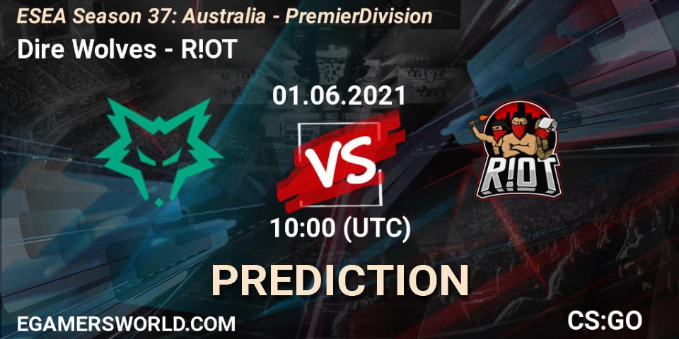 Dire Wolves vs R!OT: Betting TIp, Match Prediction. 01.06.21. CS2 (CS:GO), ESEA Season 37: Australia - Premier Division