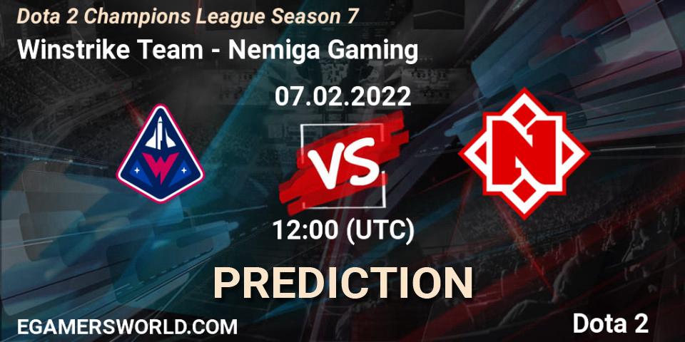 Winstrike Team vs Nemiga Gaming: Betting TIp, Match Prediction. 07.02.22. Dota 2, Dota 2 Champions League 2022 Season 7