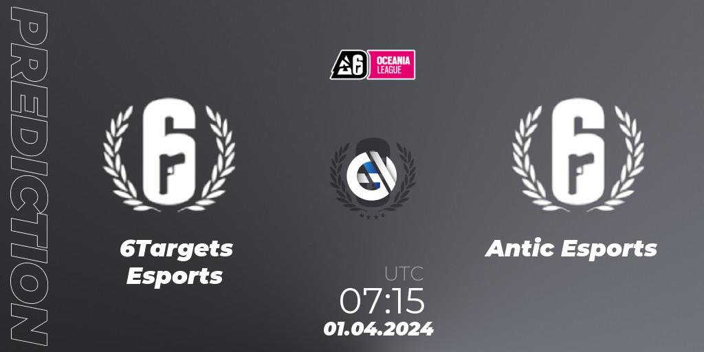 6Targets Esports vs Antic Esports: Betting TIp, Match Prediction. 01.04.24. Rainbow Six, Oceania League 2024 - Stage 1