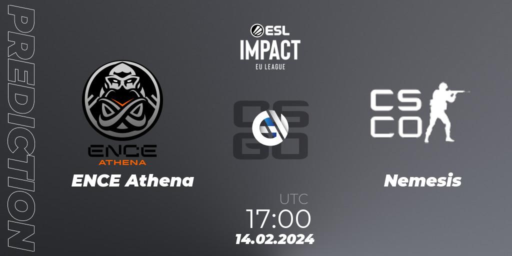 ENCE Athena vs Nemesis: Betting TIp, Match Prediction. 14.02.24. CS2 (CS:GO), ESL Impact League Season 5: European Division - Open Qualifier #1