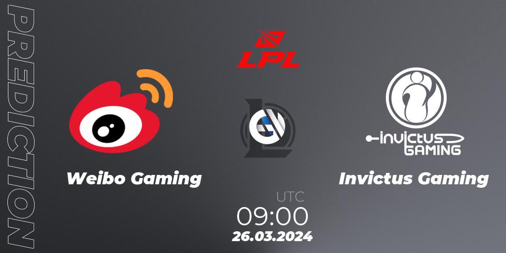 Weibo Gaming vs Invictus Gaming: Betting TIp, Match Prediction. 26.03.24. LoL, LPL Spring 2024 - Group Stage