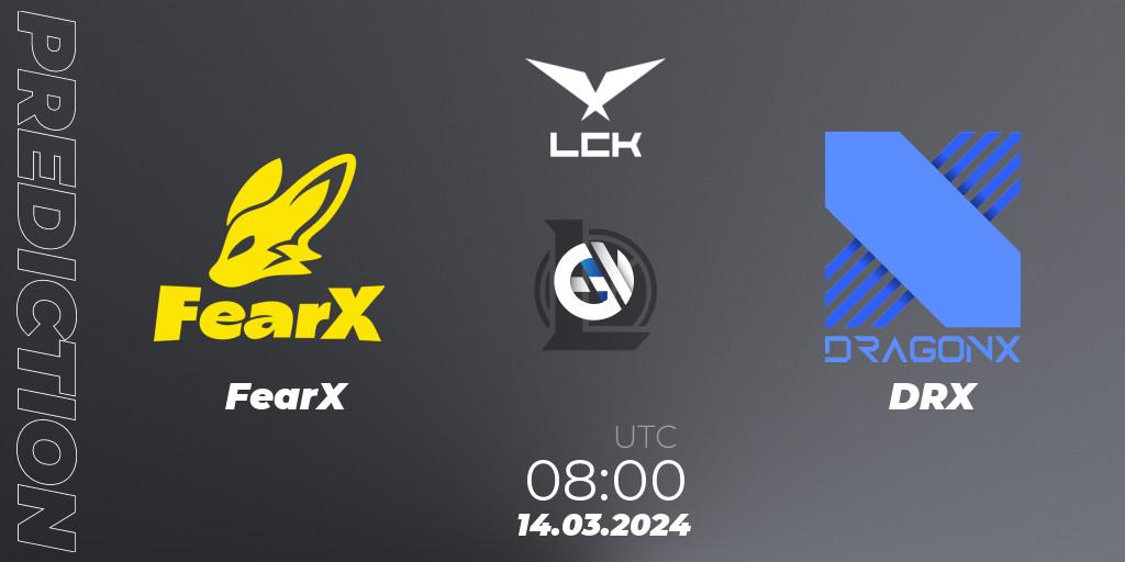 FearX vs DRX: Betting TIp, Match Prediction. 14.03.24. LoL, LCK Spring 2024 - Group Stage
