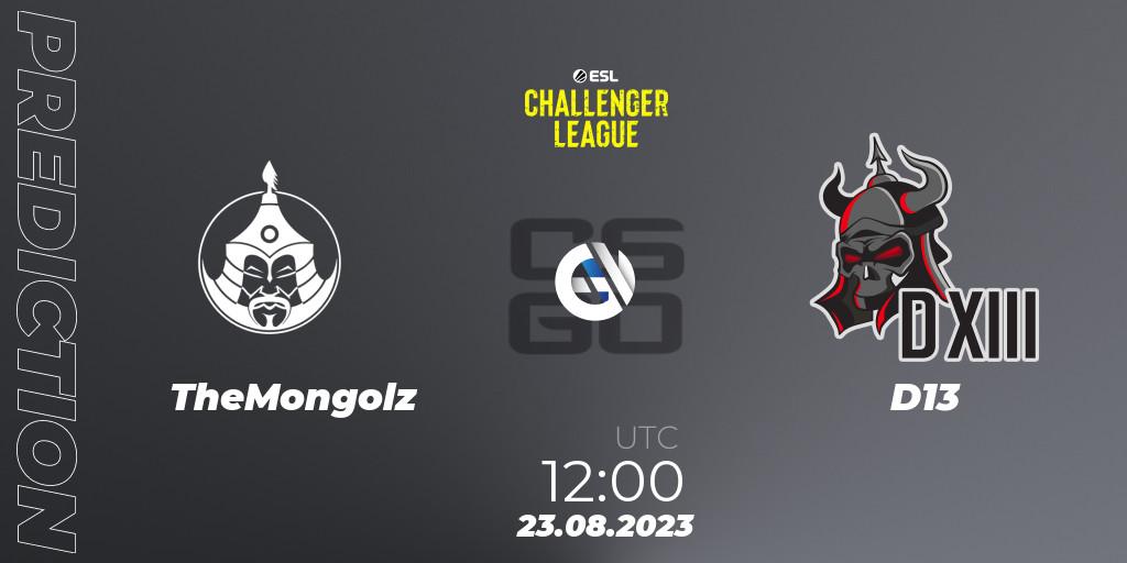 TheMongolz vs D13: Betting TIp, Match Prediction. 23.08.23. CS2 (CS:GO), ESL Challenger League Season 46: Asia-Pacific
