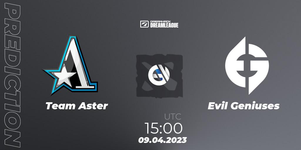 Team Aster vs Evil Geniuses: Betting TIp, Match Prediction. 09.04.23. Dota 2, DreamLeague Season 19 - Group Stage 1