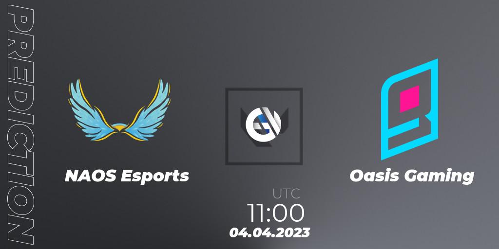 NAOS Esports vs Oasis Gaming: Betting TIp, Match Prediction. 04.04.23. VALORANT, VALORANT Challengers 2023: Philippines Split 2 - Group stage