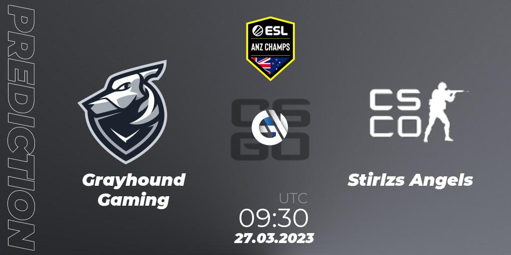 Grayhound Gaming vs Stirlzs Angels: Betting TIp, Match Prediction. 27.03.23. CS2 (CS:GO), ESL ANZ Champs Season 16