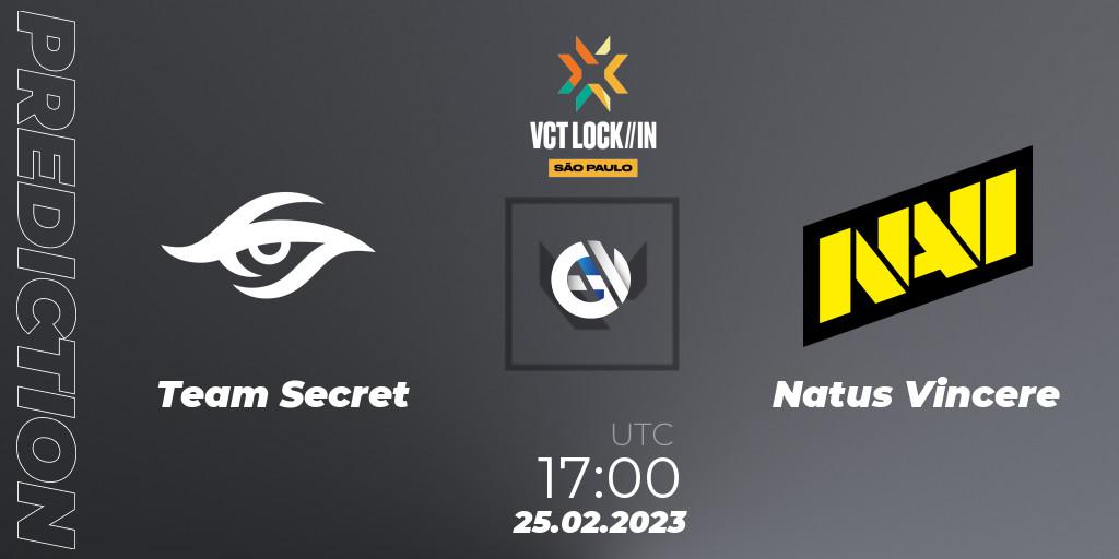 Team Secret vs Natus Vincere: Betting TIp, Match Prediction. 25.02.23. VALORANT, VALORANT Champions Tour 2023: LOCK//IN São Paulo