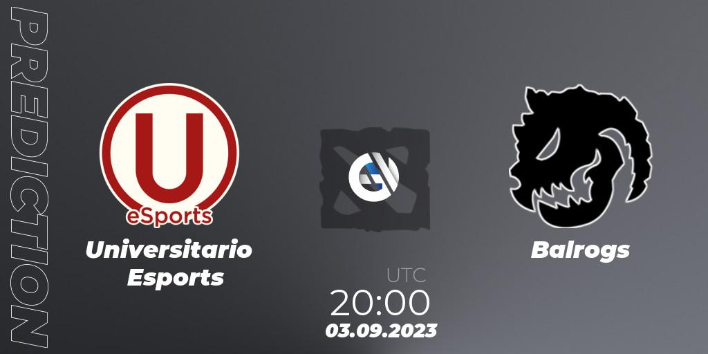 Universitario Esports vs Balrogs: Betting TIp, Match Prediction. 03.09.23. Dota 2, EPL World Series: America Season 7