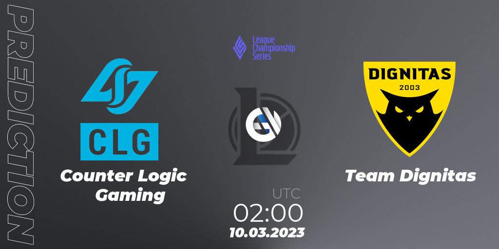 Counter Logic Gaming vs Team Dignitas: Betting TIp, Match Prediction. 10.03.23. LoL, LCS Spring 2023 - Group Stage