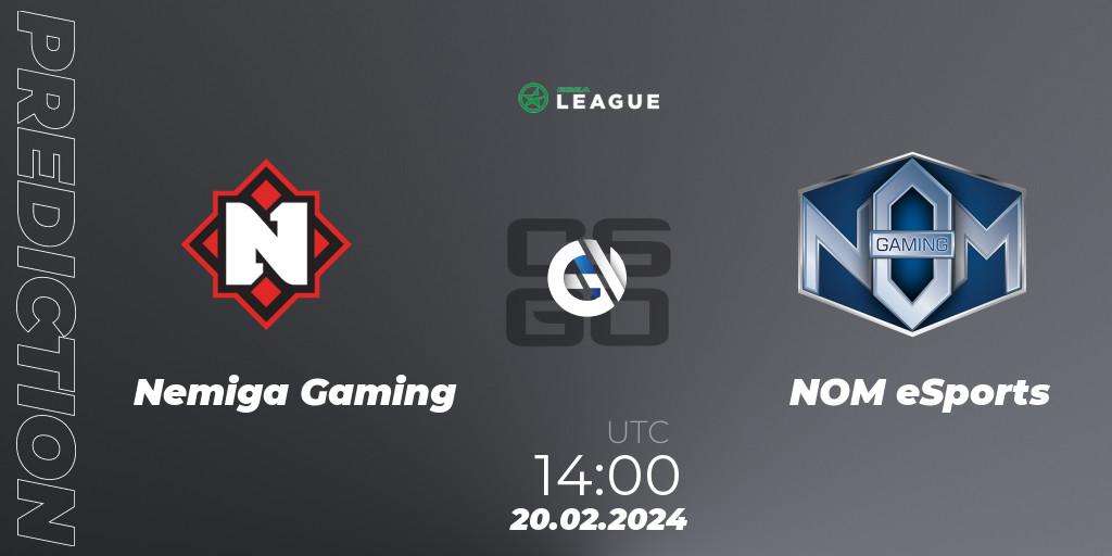 Nemiga Gaming vs NOM eSports: Betting TIp, Match Prediction. 20.02.24. CS2 (CS:GO), ESEA Season 48: Advanced Division - Europe