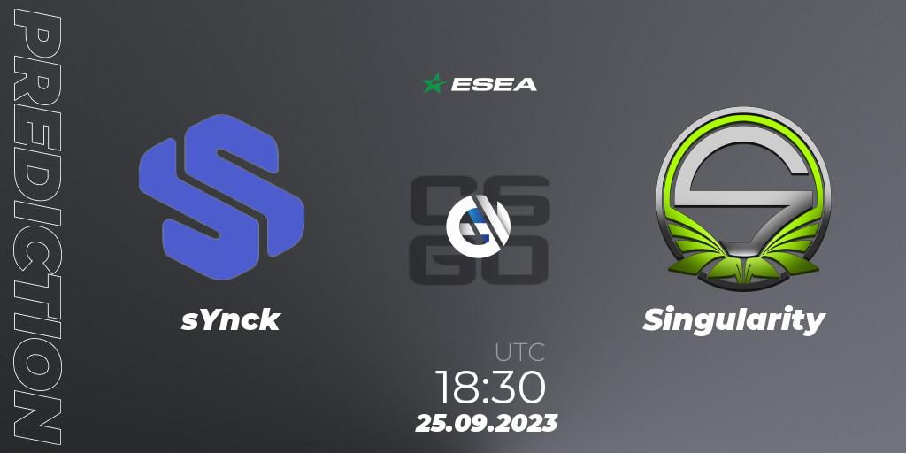 sYnck vs Singularity: Betting TIp, Match Prediction. 25.09.23. CS2 (CS:GO), ESEA Advanced Season 46 Europe