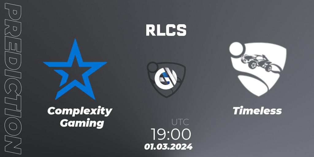 Complexity Gaming vs Timeless: Betting TIp, Match Prediction. 01.03.24. Rocket League, RLCS 2024 - Major 1: SAM Open Qualifier 3
