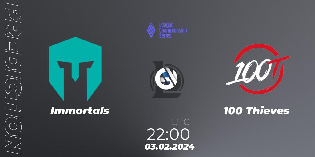 Immortals vs 100 Thieves: Betting TIp, Match Prediction. 03.02.24. LoL, LCS Spring 2024 - Group Stage