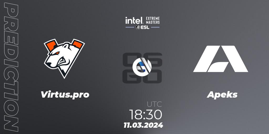 Virtus.pro vs Apeks: Betting TIp, Match Prediction. 11.03.24. CS2 (CS:GO), Intel Extreme Masters Dallas 2024: European Closed Qualifier