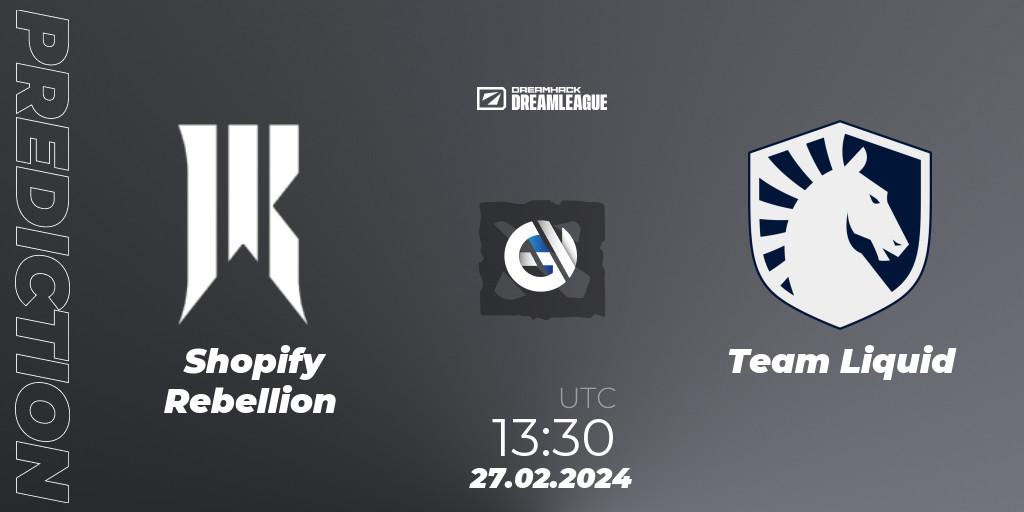 Shopify Rebellion vs Team Liquid: Betting TIp, Match Prediction. 27.02.24. Dota 2, DreamLeague Season 22