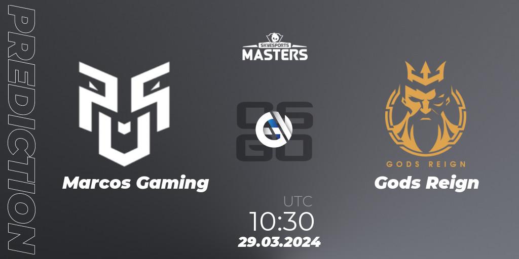 Marcos Gaming vs Gods Reign: Betting TIp, Match Prediction. 29.03.24. CS2 (CS:GO), Skyesports Masters 2024: Indian Qualifier