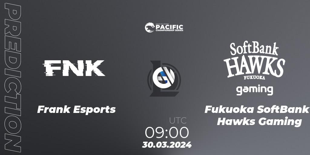 Frank Esports vs Fukuoka SoftBank Hawks Gaming: Betting TIp, Match Prediction. 31.03.24. LoL, PCS Playoffs Spring 2024