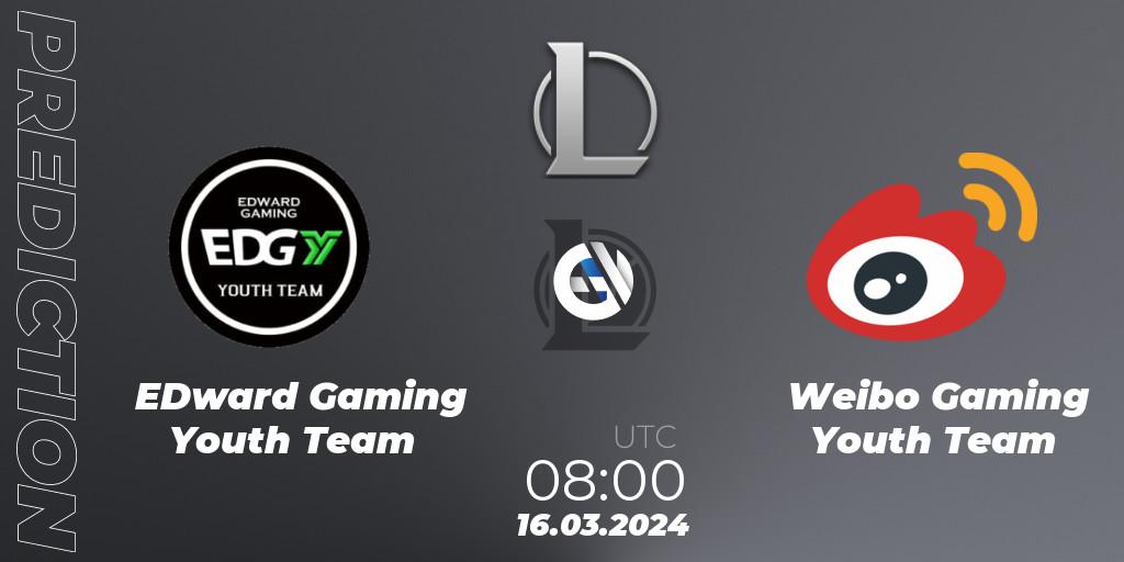 EDward Gaming Youth Team vs Weibo Gaming Youth Team: Betting TIp, Match Prediction. 16.03.24. LoL, LDL 2024 - Stage 1
