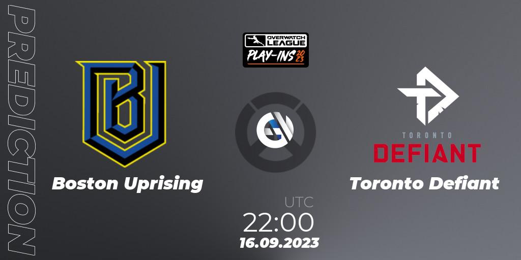 Boston Uprising vs Toronto Defiant: Betting TIp, Match Prediction. 16.09.23. Overwatch, Overwatch League 2023 - Play-Ins