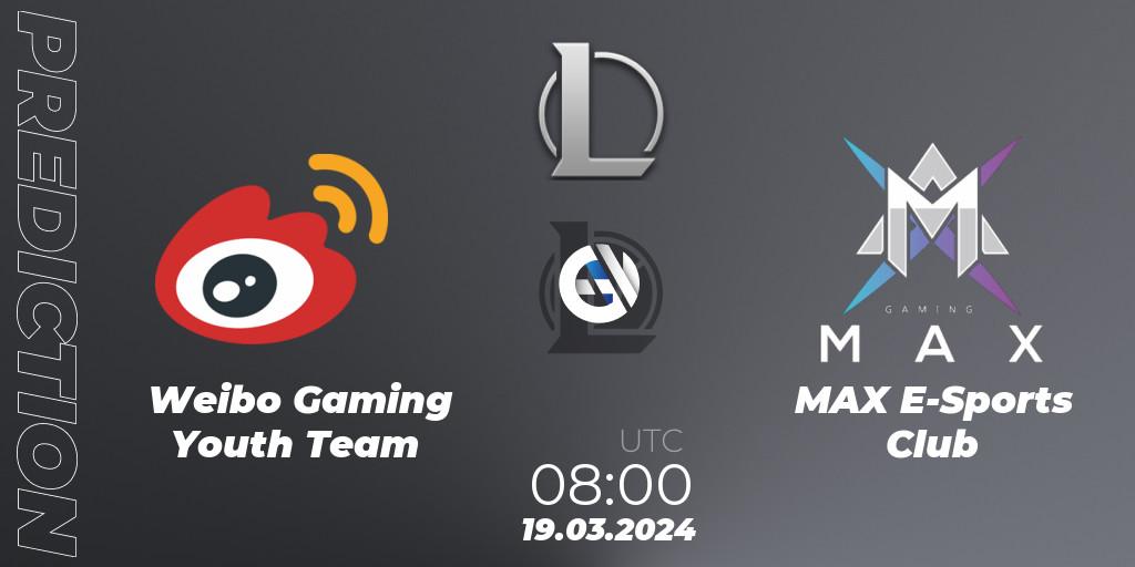 Weibo Gaming Youth Team vs MAX E-Sports Club: Betting TIp, Match Prediction. 19.03.24. LoL, LDL 2024 - Stage 1