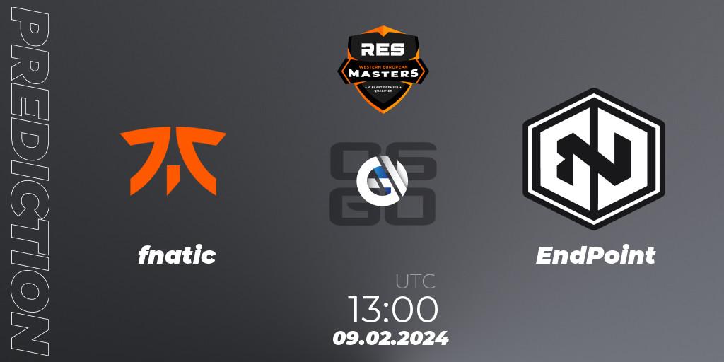 fnatic vs EndPoint: Betting TIp, Match Prediction. 09.02.24. CS2 (CS:GO), RES Western European Masters: Spring 2024