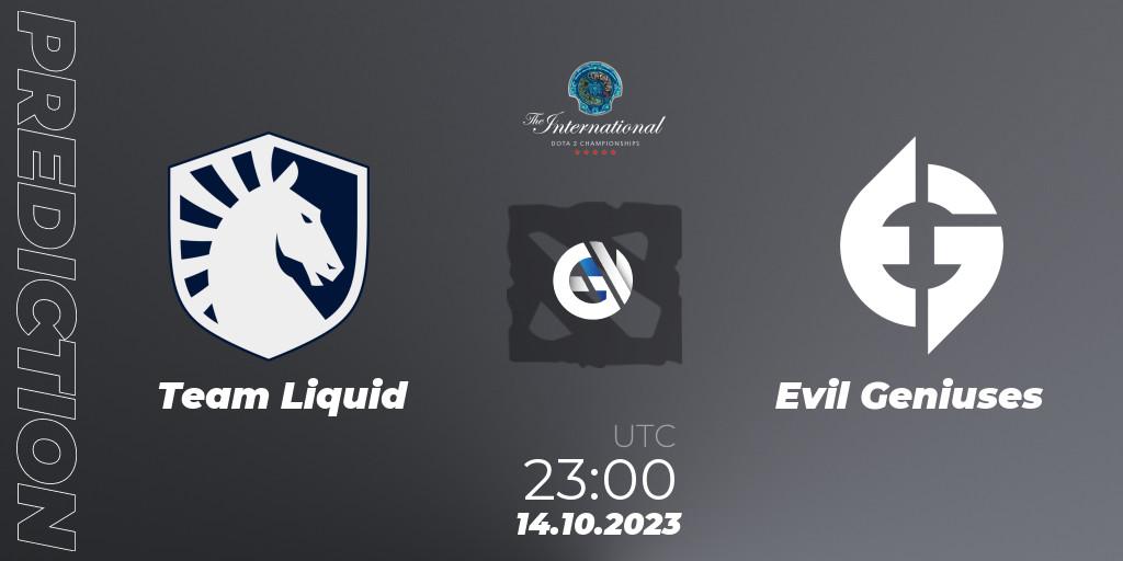 Team Liquid vs Evil Geniuses: Betting TIp, Match Prediction. 14.10.23. Dota 2, The International 2023 - Group Stage