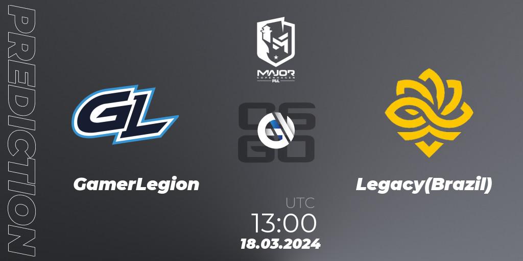 GamerLegion vs Legacy(Brazil): Betting TIp, Match Prediction. 18.03.24. CS2 (CS:GO), PGL CS2 Major Copenhagen 2024 Challengers Stage
