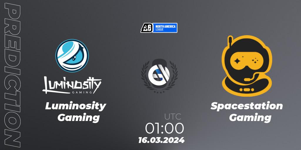 Luminosity Gaming vs Spacestation Gaming: Betting TIp, Match Prediction. 16.03.24. Rainbow Six, North America League 2024 - Stage 1