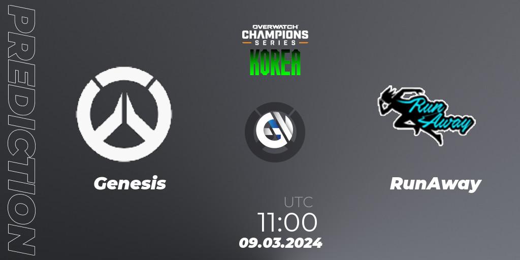 Genesis vs RunAway: Betting TIp, Match Prediction. 09.03.24. Overwatch, Overwatch Champions Series 2024 - Stage 1 Korea