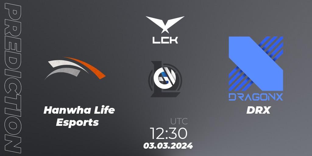 Hanwha Life Esports vs DRX: Betting TIp, Match Prediction. 03.03.24. LoL, LCK Spring 2024 - Group Stage