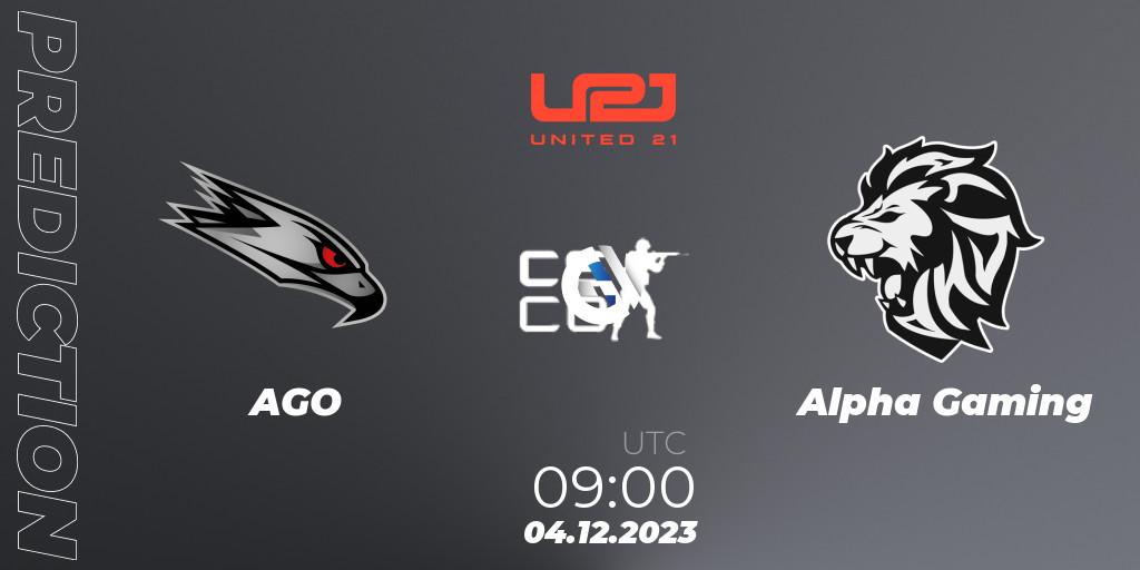 AGO vs Alpha Gaming: Betting TIp, Match Prediction. 04.12.23. CS2 (CS:GO), United21 Season 9