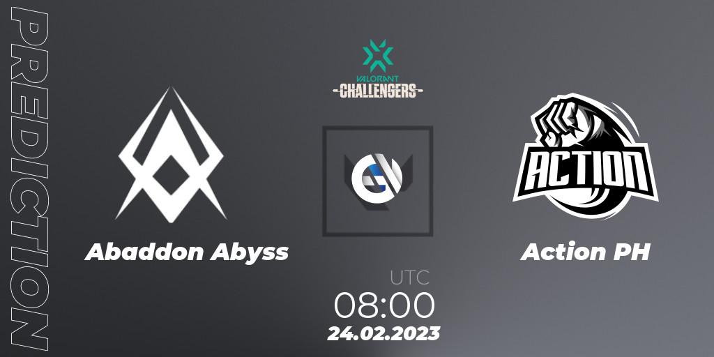 Abaddon Abyss vs Action PH: Betting TIp, Match Prediction. 24.02.23. VALORANT, VALORANT Challengers 2023: Philippines Split 1