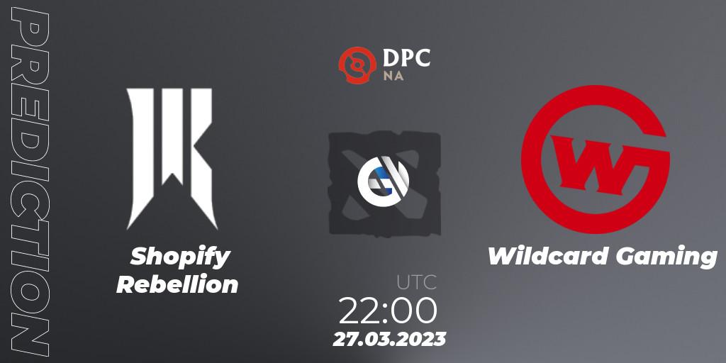 Shopify Rebellion vs Wildcard Gaming: Betting TIp, Match Prediction. 27.03.23. Dota 2, DPC 2023 Tour 2: NA Division I (Upper)