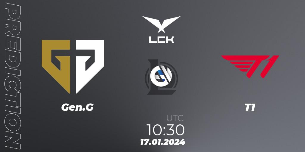 Gen.G vs T1: Betting TIp, Match Prediction. 17.01.24. LoL, LCK Spring 2024 - Group Stage