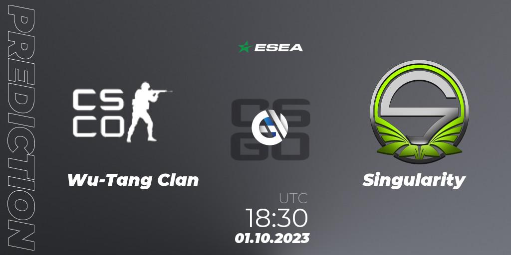 Wu-Tang Clan vs Singularity: Betting TIp, Match Prediction. 01.10.23. CS2 (CS:GO), ESEA Advanced Season 46 Europe