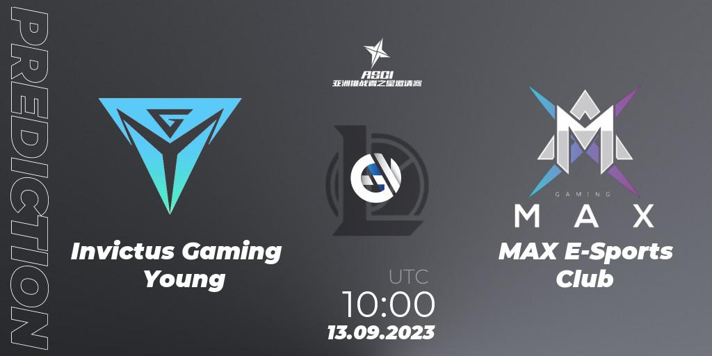 Invictus Gaming Young vs MAX E-Sports Club: Betting TIp, Match Prediction. 13.09.23. LoL, Asia Star Challengers Invitational 2023