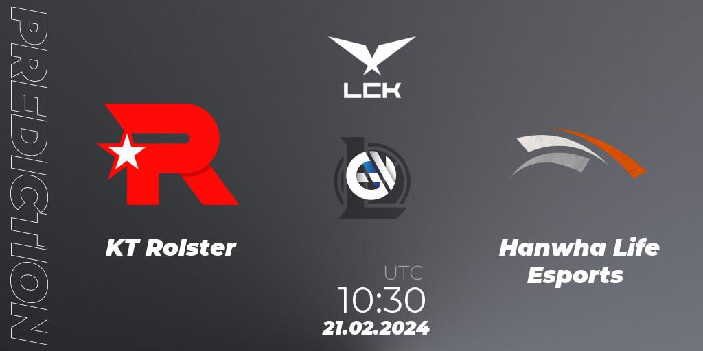 KT Rolster vs Hanwha Life Esports: Betting TIp, Match Prediction. 21.02.24. LoL, LCK Spring 2024 - Group Stage