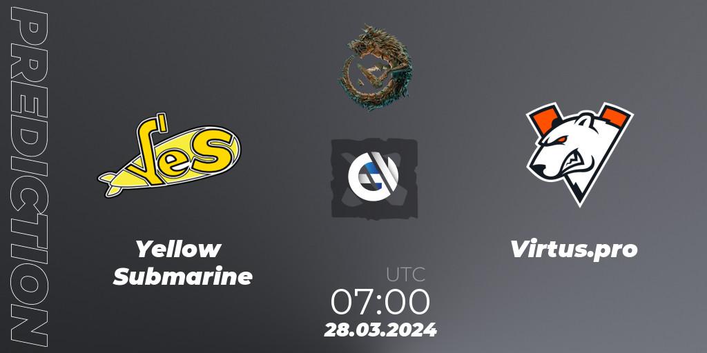 Yellow Submarine vs Virtus.pro: Betting TIp, Match Prediction. 28.03.24. Dota 2, PGL Wallachia Season 1: Eastern Europe Closed Qualifier