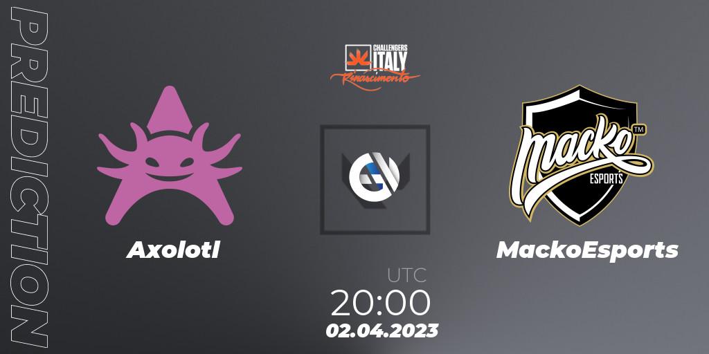 Axolotl vs MackoEsports: Betting TIp, Match Prediction. 02.04.23. VALORANT, VALORANT Challengers 2023 Italy: Rinascimento Split 2