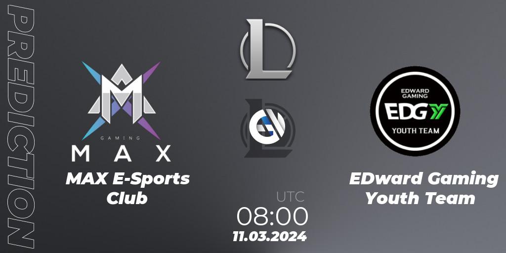 MAX E-Sports Club vs EDward Gaming Youth Team: Betting TIp, Match Prediction. 11.03.24. LoL, LDL 2024 - Stage 1