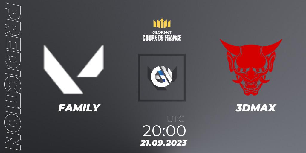 FAMILY vs 3DMAX: Betting TIp, Match Prediction. 21.09.23. VALORANT, VCL France: Revolution - Coupe De France 2023